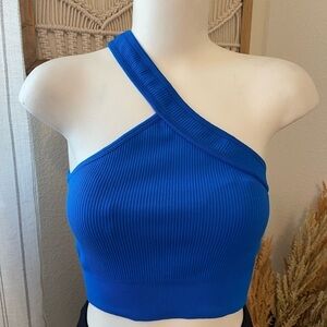 Royal Blue One Shoulder Tank Top Size Large